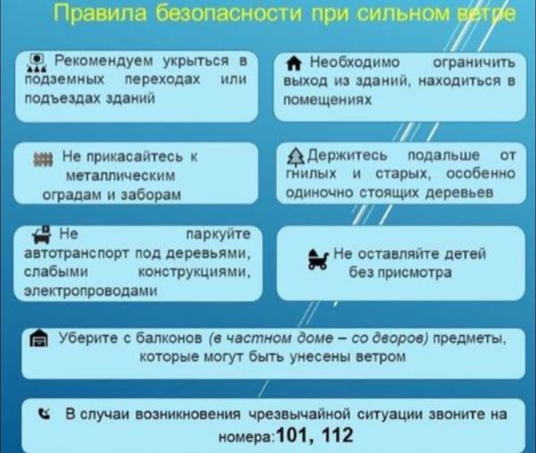 Правила безопасности при сильном ветре 